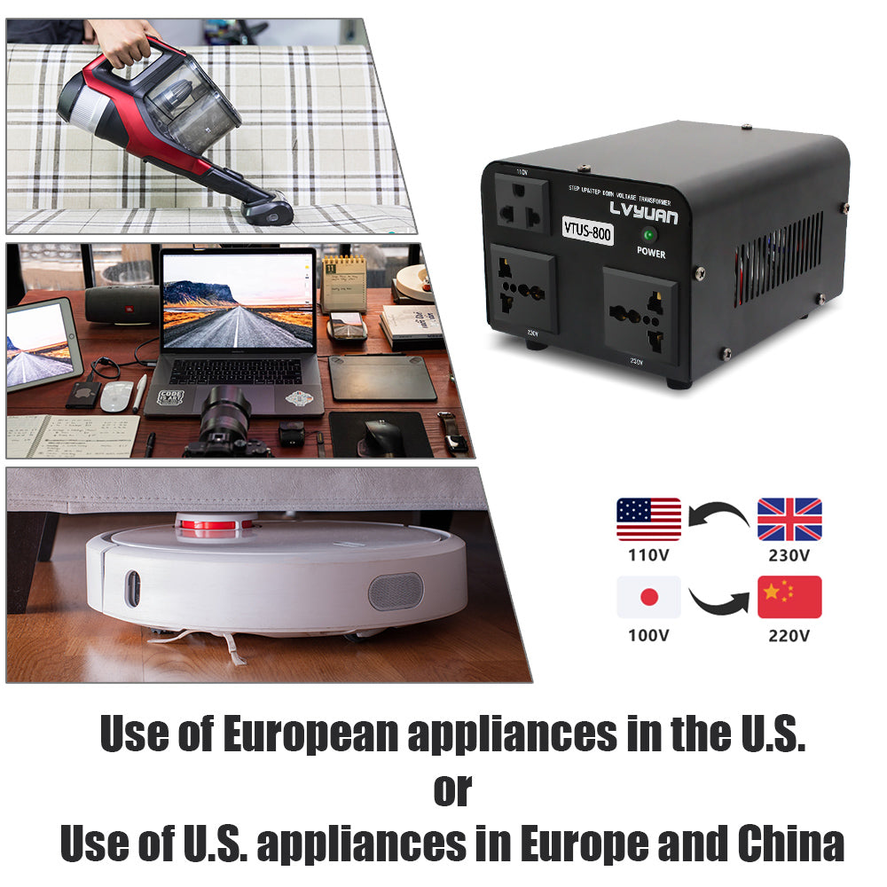 LVYUAN 800 Watt Power Convert from AC 110V ⇄ 220V Step up Down Transformer