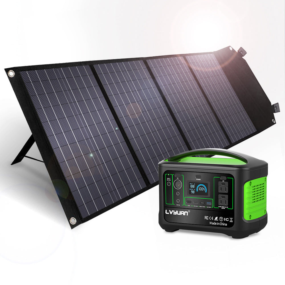 LVYUAN 120 Watt tragbares Solarpanel mit verstellbaren Ständern, faltbar, wasserdicht IP65 für Wohnmobil, Outdoor, Camping, Tablets, Verdunkelung