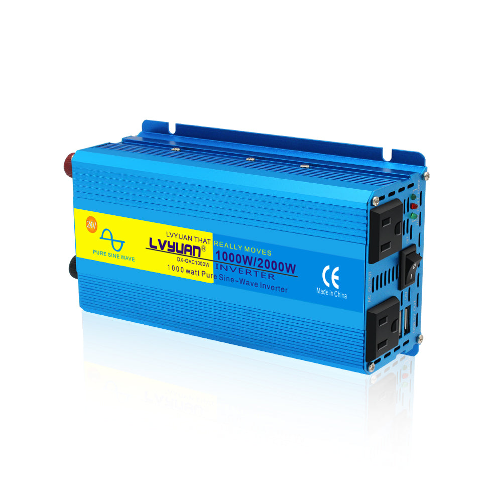 1000W Blue Pure Sine Wave Power Inverter, DC 24V to AC 110V/230V ...
