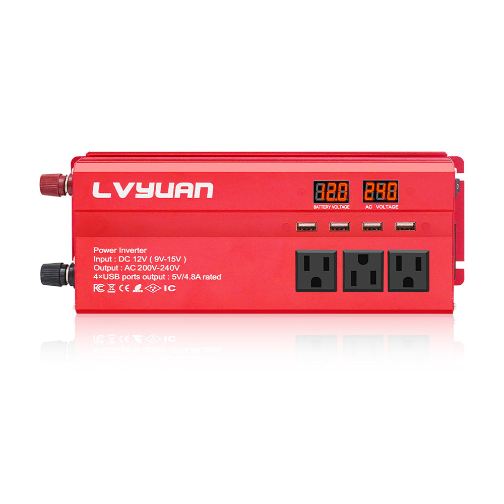 LVYUAN 1000W Wechselrichter DC 12V zu AC 110V mit LCD-Display DC zu AC Konverter