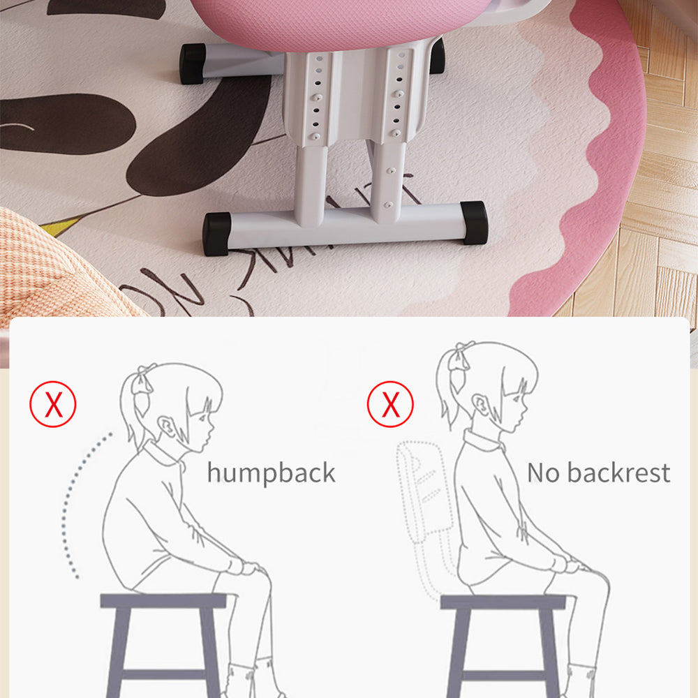 Kids Study Desk and Chair Set, LVYUAN Children School Drawing Desk Chair Set Height Adjustable Ergonomic Table and Chair Set  with LED Lamp, Book Stand, Storage Drawer, Hook Pink