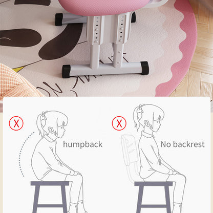 Kids Study Desk and Chair Set, LVYUAN Children School Drawing Desk Chair Set Height Adjustable Ergonomic Table and Chair Set  with LED Lamp, Book Stand, Storage Drawer, Hook Pink