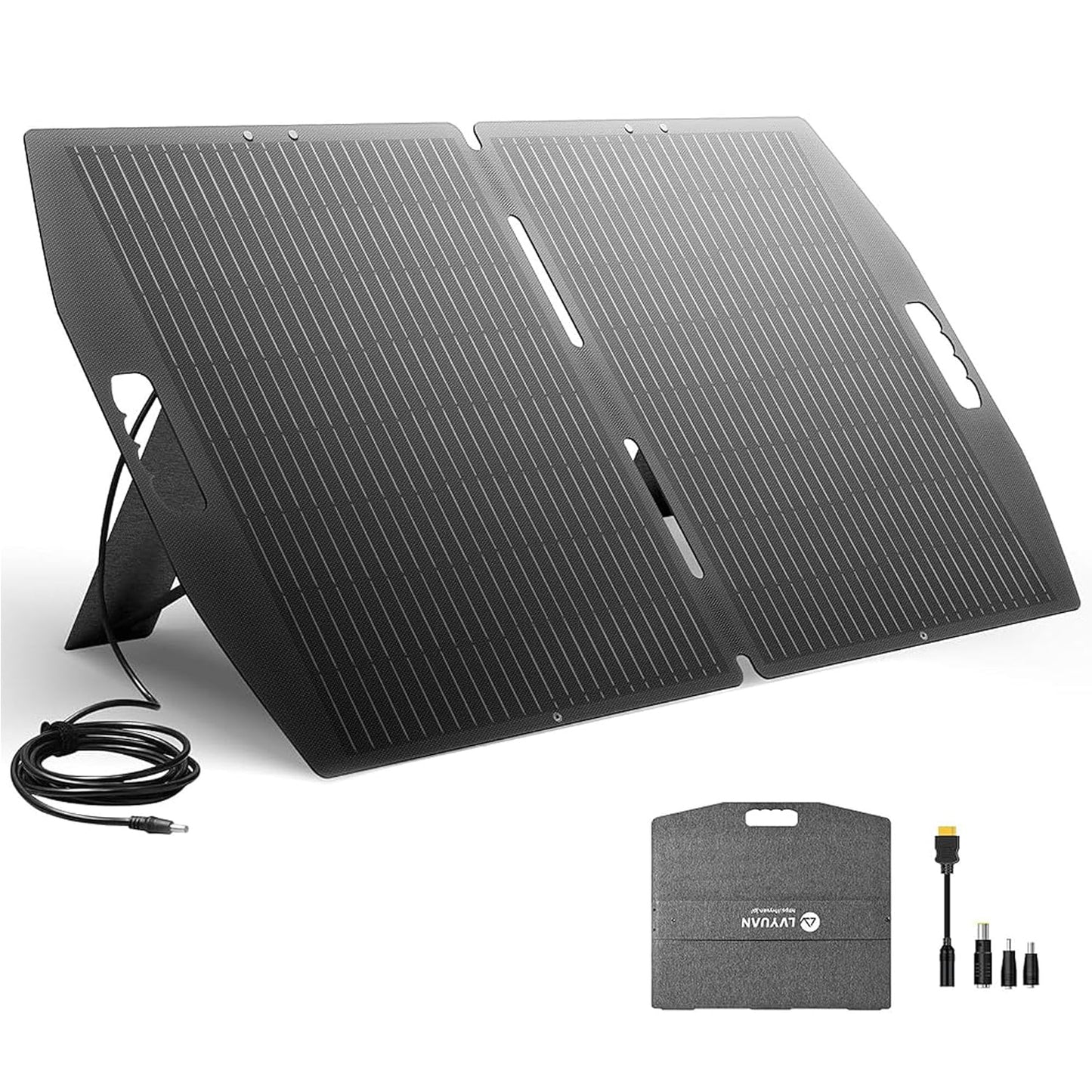 LVYUAN 100W Portable Solar Panel for Power Station Foldable ETFE Solar Charger for Camping, RV and Emergency Backup
