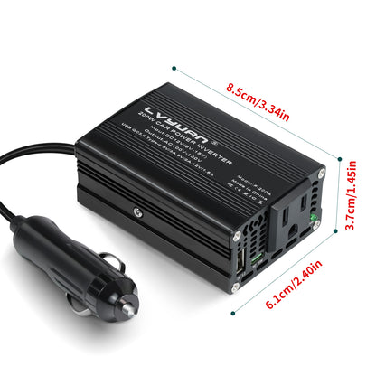 LVYUAN 200W Modified Sine Wave Car Power Inverter, DC 12V to AC 110V Converter with 20W PD USB-C & AC & 3.0 USB Adapter for Vehicles