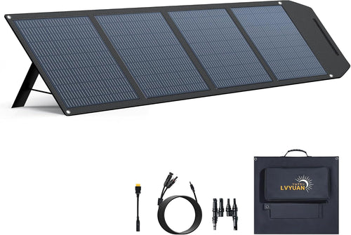 LVYUAN 200W 300W 400W Foldable Portable Solar Panels 22.5% High Efficiency IP65 Waterproof Monocrystalline for Outdoor Camping RV Hiking Solar Generator Power Station