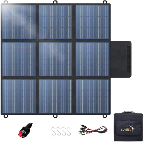 LVYUAN 200W Portable Solar Panel – Ultra-Compact Foldable 20V Solar Charger for Power Stations & Outdoor Camping