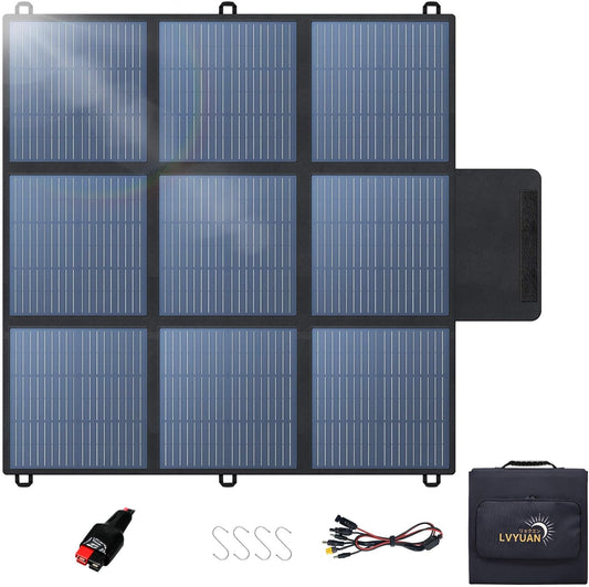 LVYUAN 200W Portable Solar Panel – Ultra-Compact Foldable 20V Solar Charger for Power Stations & Outdoor Camping