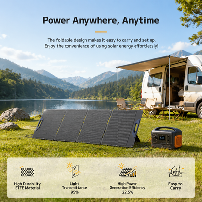 LVYUAN 200W High-Efficiency Monocrystalline Foldable Solar Panel Charger for RV, Camping, Outdoor Travel