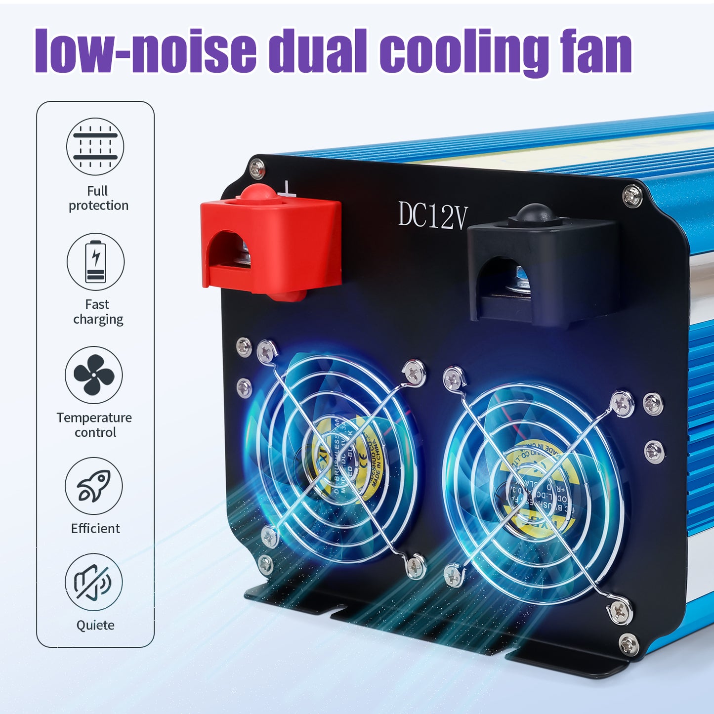 LVYUAN 4000W 8000W Peak Pure Sine Wave Power Inverter 12V DC to 110V AC Converter, 60Hz/50Hz, 4 AC Outlets + USB, LED Display, Remote Control for Car, RV, Camping & Home Backup