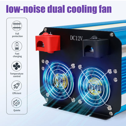 LVYUAN 4000W 8000W Peak Pure Sine Wave Power Inverter 12V DC to 110V AC Converter, 60Hz/50Hz, 4 AC Outlets + USB, LED Display, Remote Control for Car, RV, Camping & Home Backup