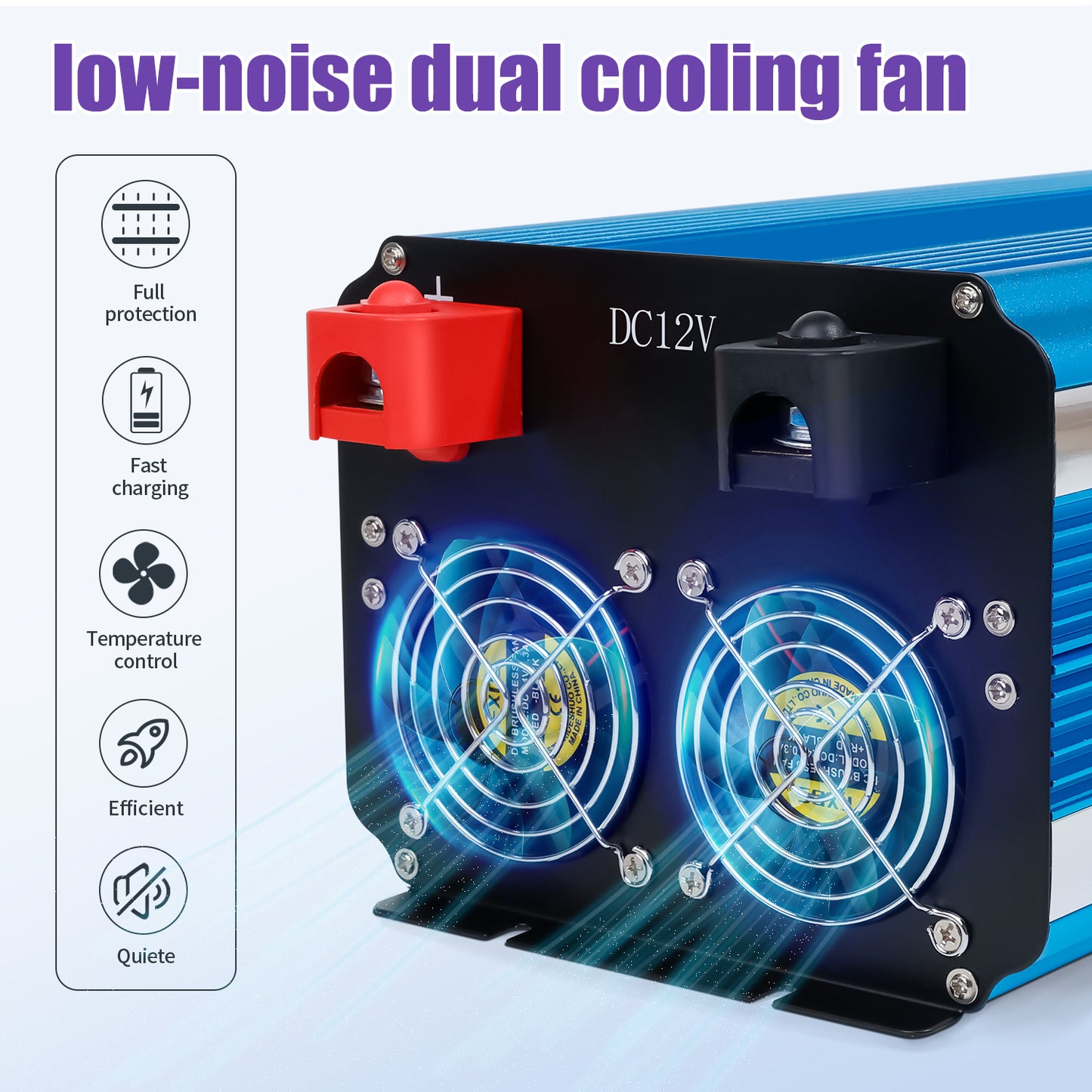 LVYUAN 5000W 10000W Peak Pure Sine Wave Power Inverter 12V DC to 110V AC Converter, 60Hz/50Hz, 4 AC Outlets + USB, LED Display, Remote Control for Car, RV, Camping & Home Backup