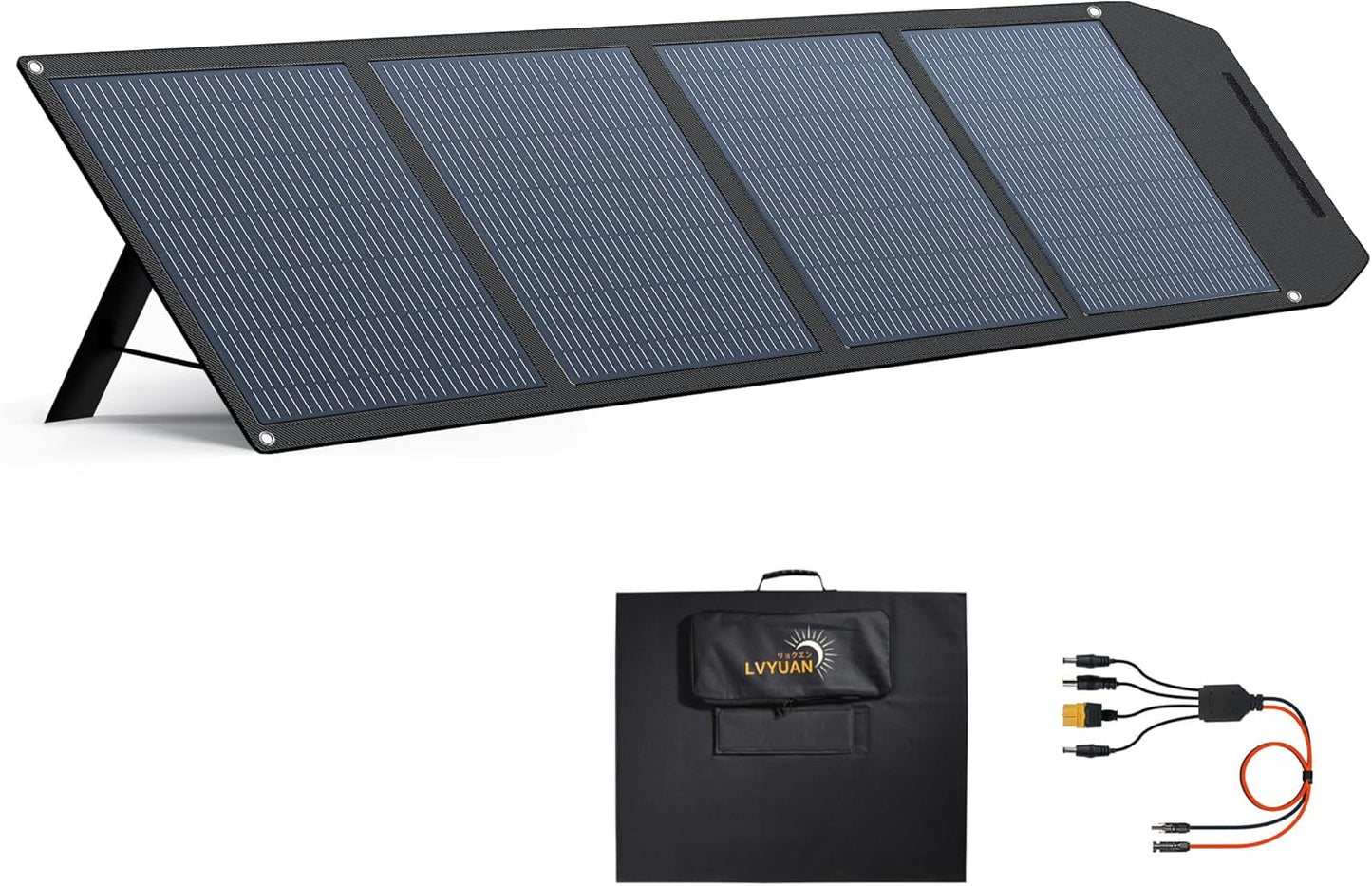 LVYUAN 200W 300W 400W Foldable Portable Solar Panels 22.5% High Efficiency IP65 Waterproof Monocrystalline for Outdoor Camping RV Hiking Solar Generator Power Station