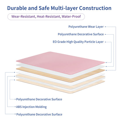 Kids Study Desk and Chair Set, LVYUAN Children School Study Drawing Desk Chair Height Adjustable Kids Table Desk and Chair Set with Storage Drawer, Hook Pink