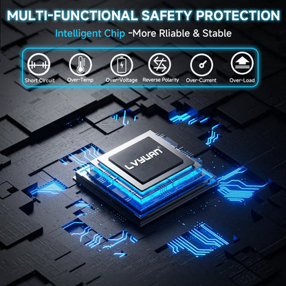 LVYUAN 4000W 8000W Peak Pure Sine Wave Power Inverter 24V DC to 110V AC Converter, 60Hz/50Hz, 4 AC Outlets + USB, LCD Display, Remote Control for Car, RV, Camping & Home Backup Blue