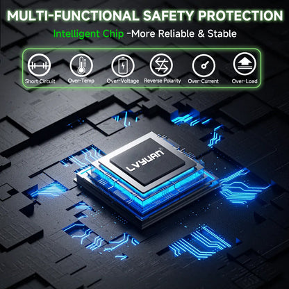 LVYUAN 4000W 8000W Peak Pure Sine Wave Power Inverter 24V DC to 110V AC Converter, 60Hz/50Hz, 4 AC Outlets + USB, LCD Display, Remote Control for Car, RV, Camping & Home Backup Green