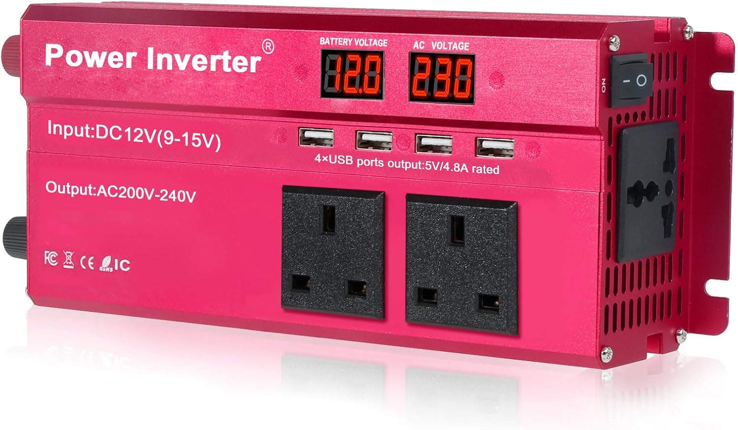 LVYUAN 1000W Wechselrichter DC 12V zu AC 110V mit LCD-Display DC zu AC Konverter