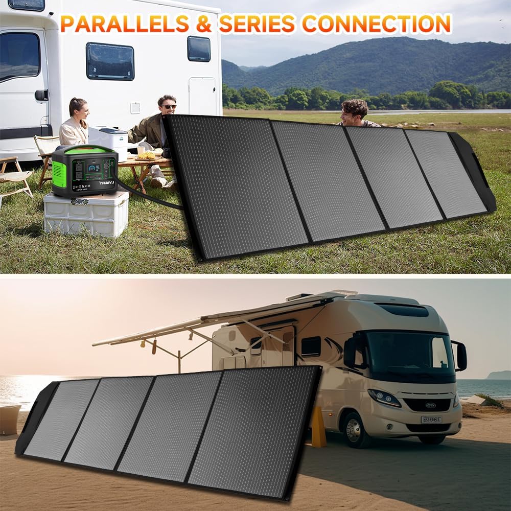 LVYUAN 200W 300W 400W Foldable Portable Solar Panels 22.5% High Efficiency IP65 Waterproof Monocrystalline for Outdoor Camping RV Hiking Solar Generator Power Station
