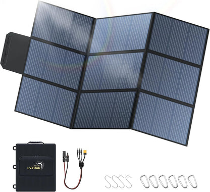LVYUAN 400W Portable Solar Panel – Ultra-Compact Foldable 20V Solar Charger for Power Stations & Outdoor Camping