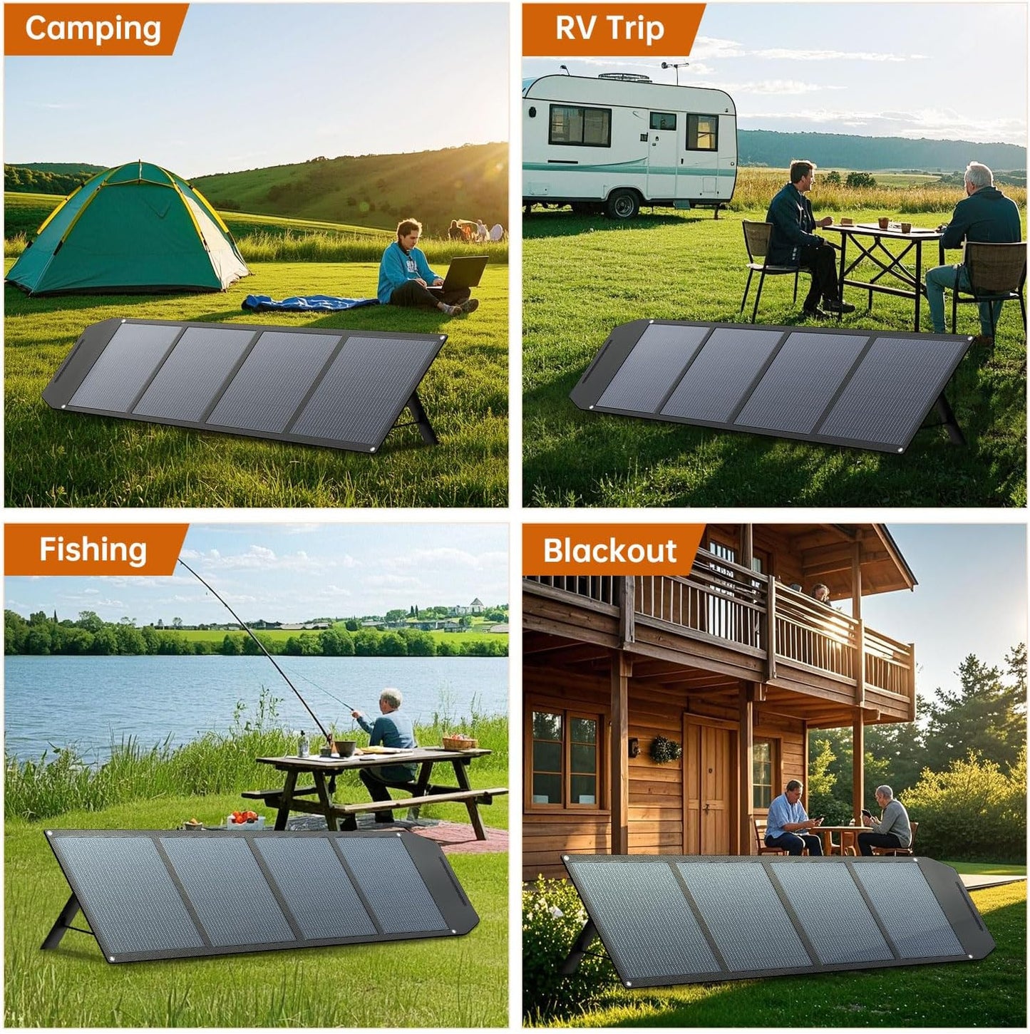 LVYUAN 200W 300W 400W Foldable Portable Solar Panels 22.5% High Efficiency IP65 Waterproof Monocrystalline for Outdoor Camping RV Hiking Solar Generator Power Station