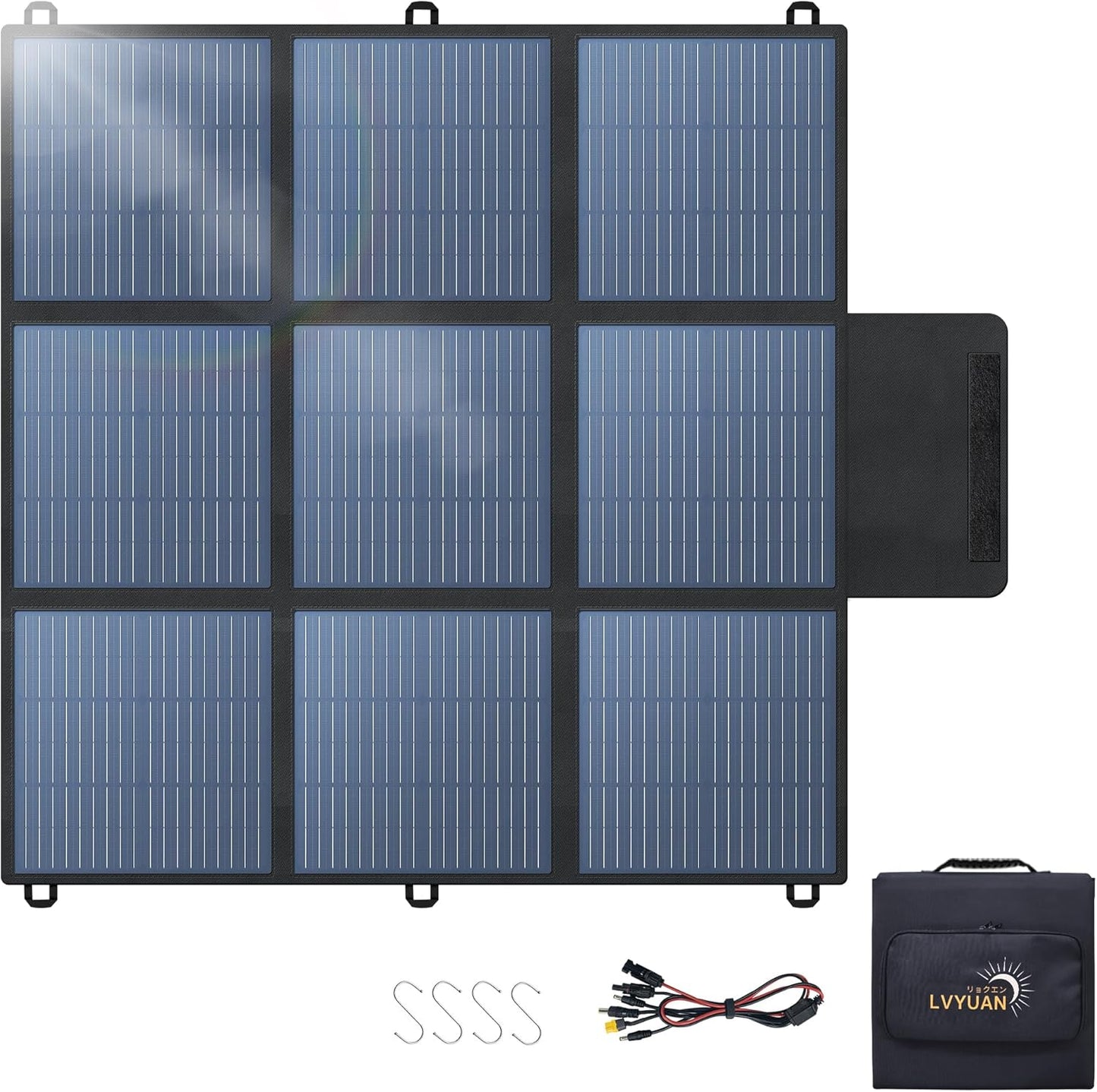 LVYUAN 300W Portable Solar Panel – Ultra-Compact Foldable 20V Solar Charger for Power Stations & Outdoor Camping