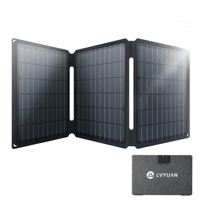 LVYUAN 40W Foldable Solar Panel Charger with USB-C & USB-A Outputs for Outdoor Adventures