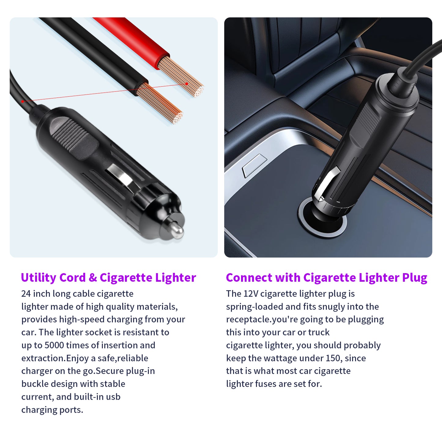 LVYUAN 200Watts Power Inverter Converter Adapter 12V DC to 110V AC Car Charger with 2 USB Ports for Cars, Camping, and Travel