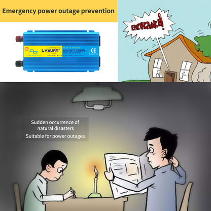 LVYUAN 500 Watts 1200 Watts  Pure Sine Wave Car Power Inverter 24V DC to 110V/120V AC Car Battery Converter Charger Adapter 2USB 2AC for Laptops, RVs, Trucks