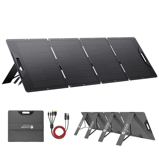 LVYUAN 200W High-Efficiency Monocrystalline Foldable Solar Panel Charger for RV, Camping, Outdoor Travel