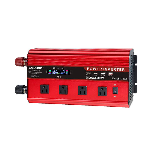 2500W Power Inverter DC 12V à AC 230V avec écran LCD 4 USB