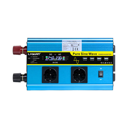 Lvyuan 1600 W reiner Sinus-Wechselrichter DC 12 V zu AC 110 V 120 V mit Fernbedienung, LCD-Display DC zu AC-Konverter