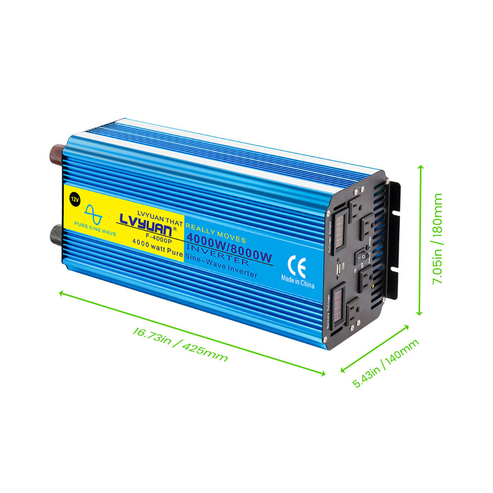 LVYUAN P4012EU Power Inverter - size - LVYUAN