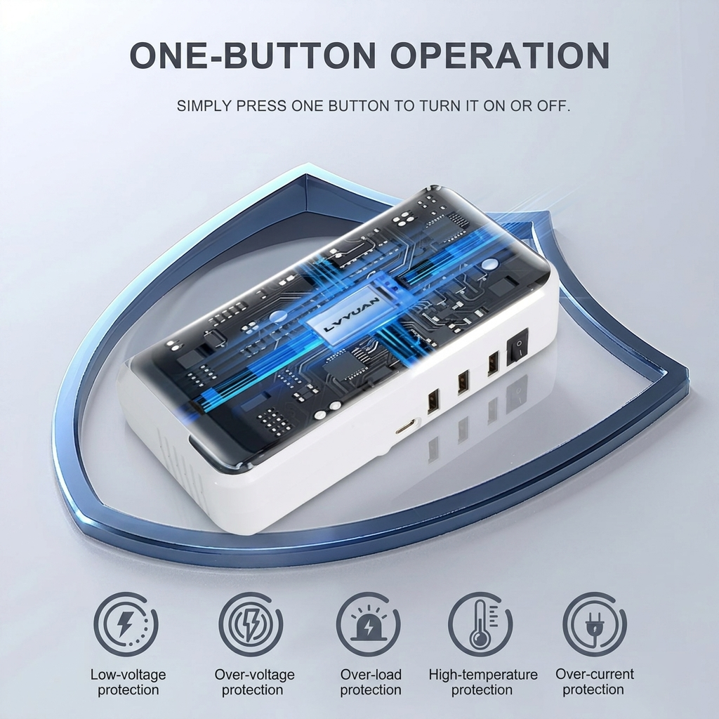 LVYUAN 220V to 110V Voltage Converter for International Travel, 250W Step Down Transformer in White