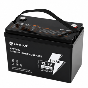 Lvyuan 12V 115Ah LiFePO4 Battery 1472Wh Deep Cycle Lithium Battery with Intelligent BMS for RV, Solar, Marine & Home Backup