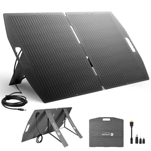 LVYUAN 100W Portable Solar Panel for Power Station Foldable ETFE Solar Charger for Camping, RV and Emergency Backup