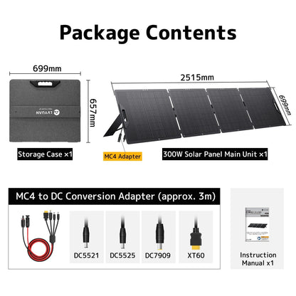 LVYUAN 300W Portable Foldable Solar Panel Charger for Power Stations