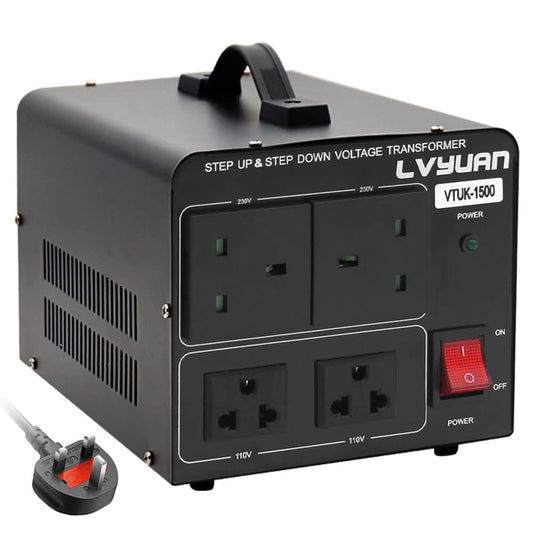 LVYUAN 1500W 220V ⇄110V VOLTAGE TRANSFORMER STEP UP & STEP DOWN VOLTAGE CONVERTER