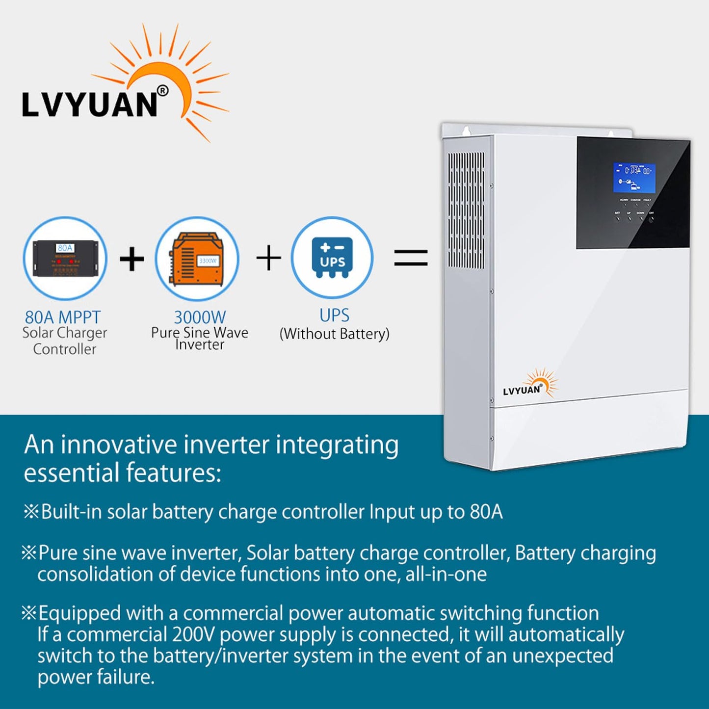 LVYUAN SHP3024CC80 Solar Hybrid Inverter