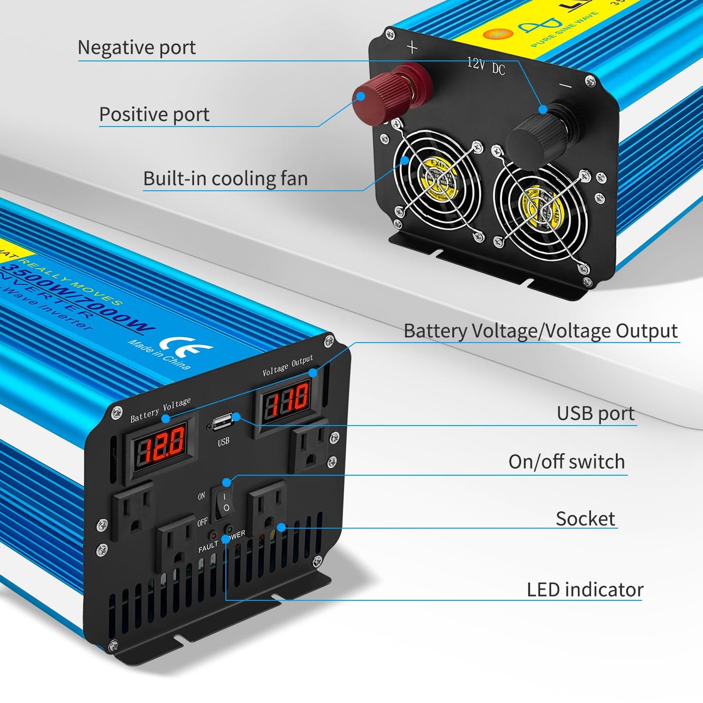 LVYUAN P3512US Power Inverter