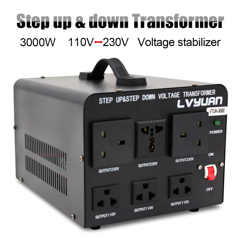 LVYUAN 3000 WATT VOLTAGE CONVERTER STEP UP/DOWN AC 110V/120V⇄220V/240V TRANSFORMER