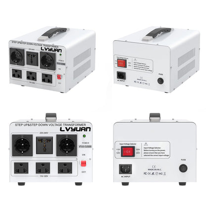 LVYUAN 5000W Voltage Transformer Power Converter Step Up 110V to 220V, Step Down 220V to 110V, 110/120 Volt - 220/240 Volt