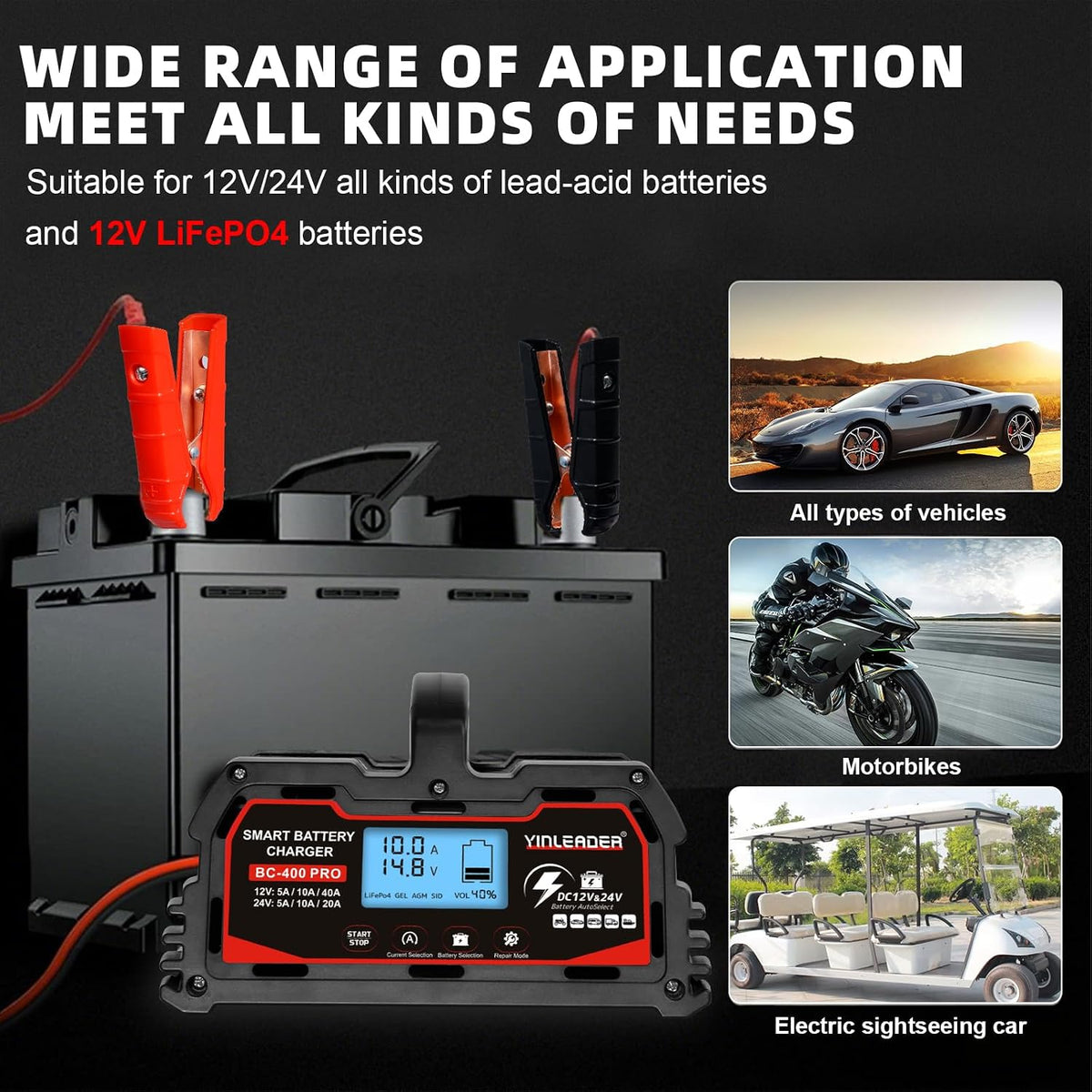 40A smart battery charger product image 6