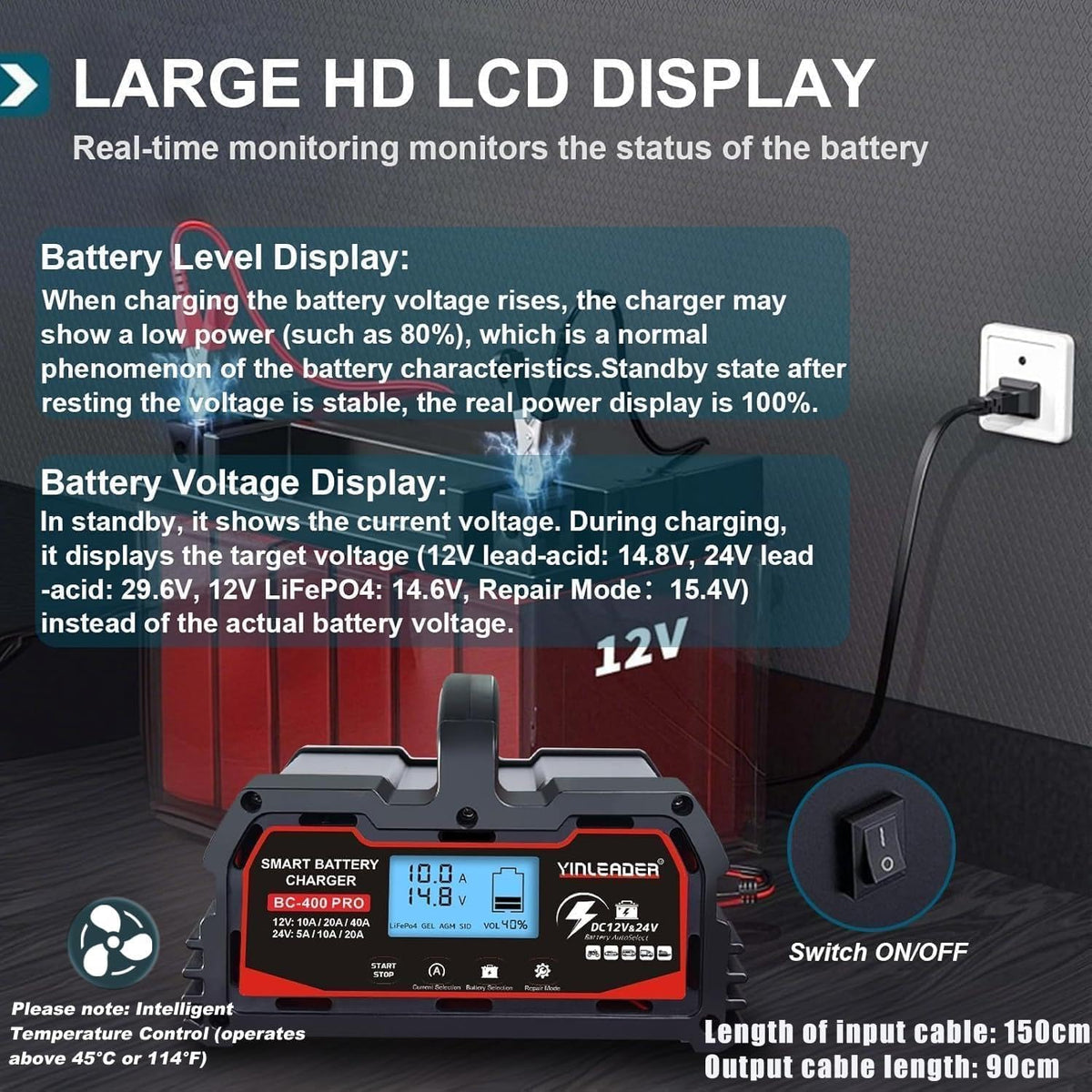 40A smart battery charger product image 7