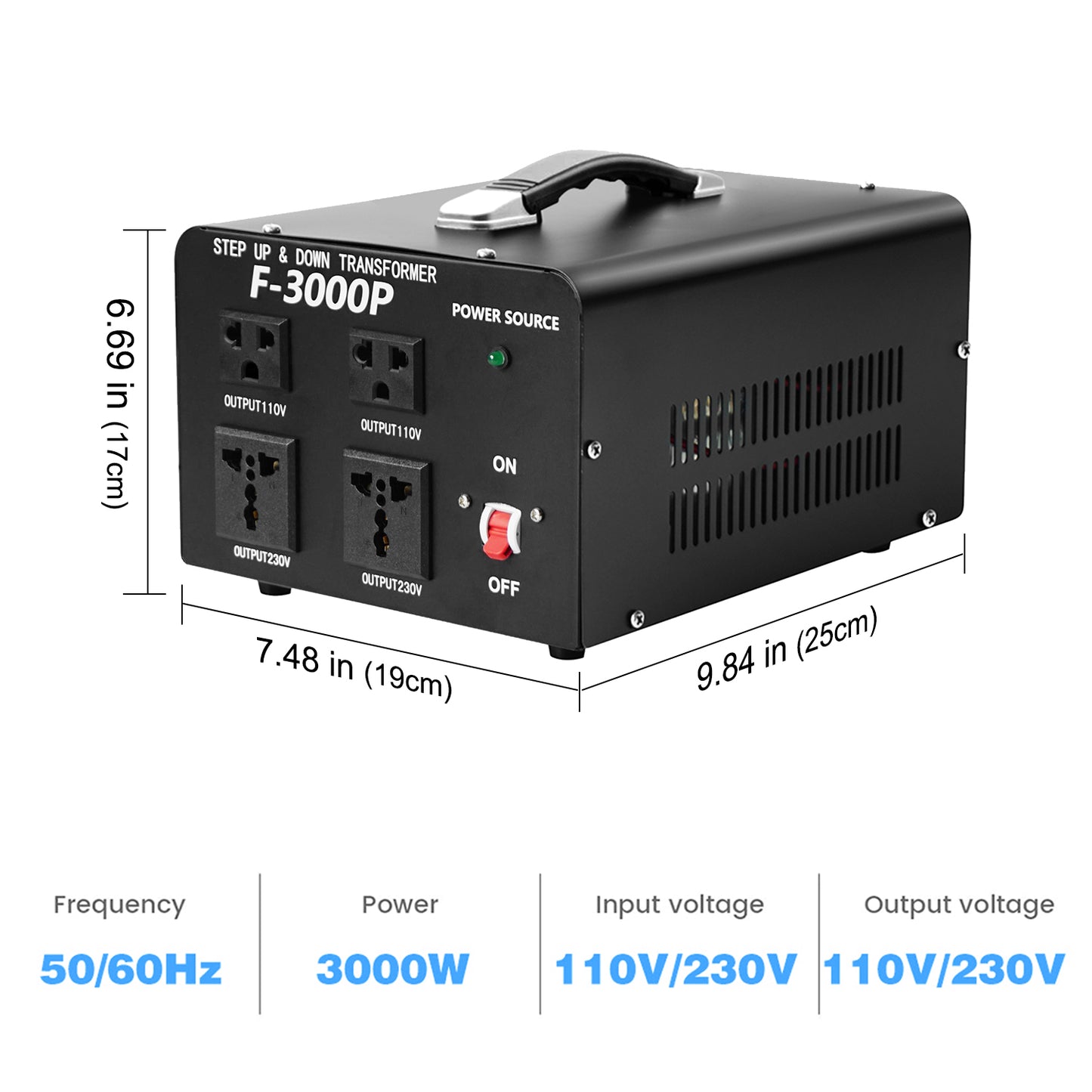 Conversion de puissance de 3000 watts de AC 110V ⇄ 220V