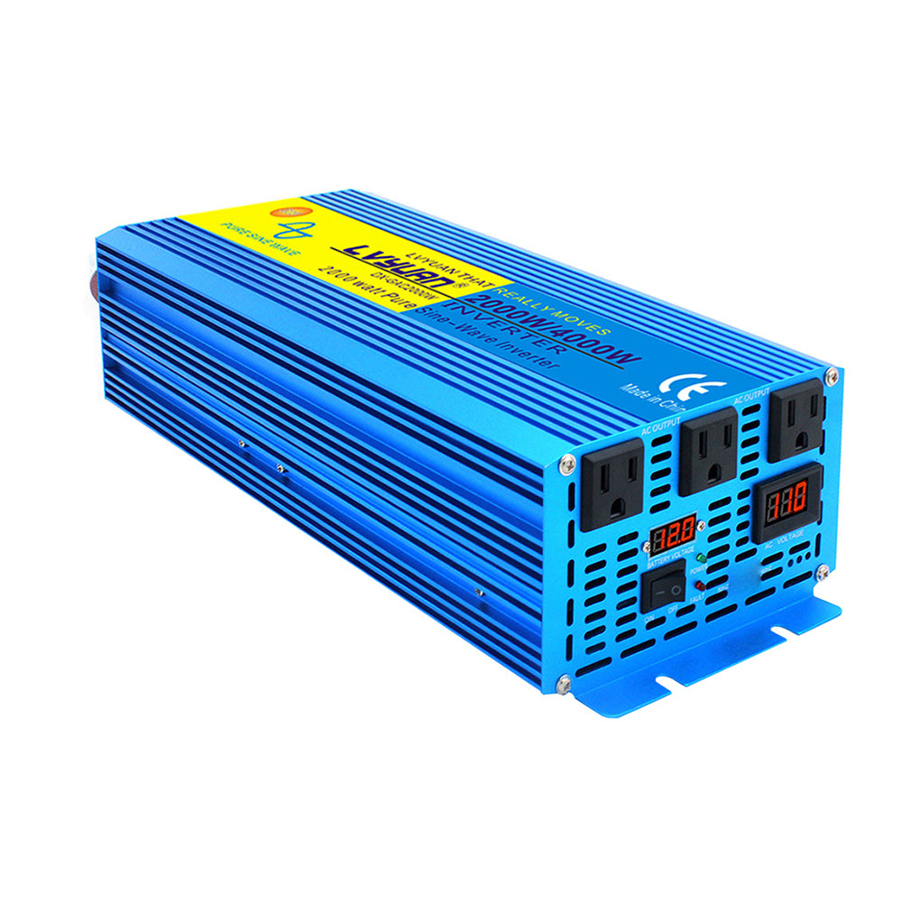 2000W Blue Pure Sine Wave Power Inverter, DC 24V to AC 110V/230V ...