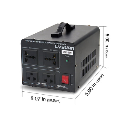 LVYUAN 1000 Watt Power Convert from AC 110V ⇄ 230V Step up Down Transformer