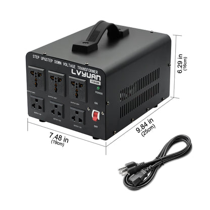 LVYUAN 3000 Watt Power Convert from AC 110V ⇄ 220V Step up Down Transformer