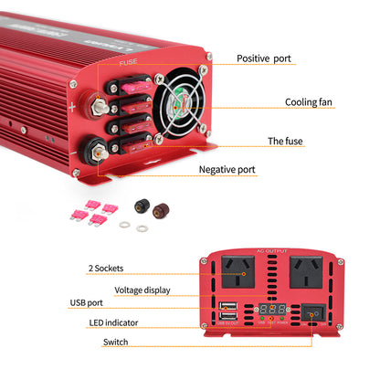 LVYUAN 1500 W DC 12 V auf 110 V AC Wechselrichter DC zu AC Konverter