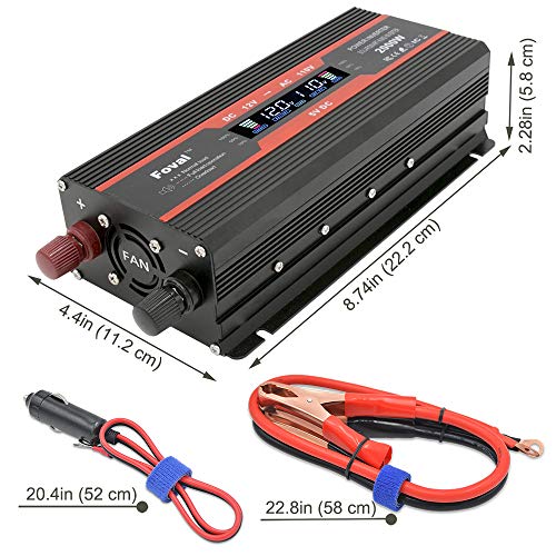 Onduleur de voiture 1000W DC 12V à 110V AC avec écran LCD