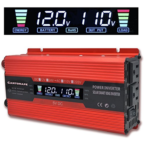 Onduleur de voiture 700W DC 12V à 110V AC avec écran LCD