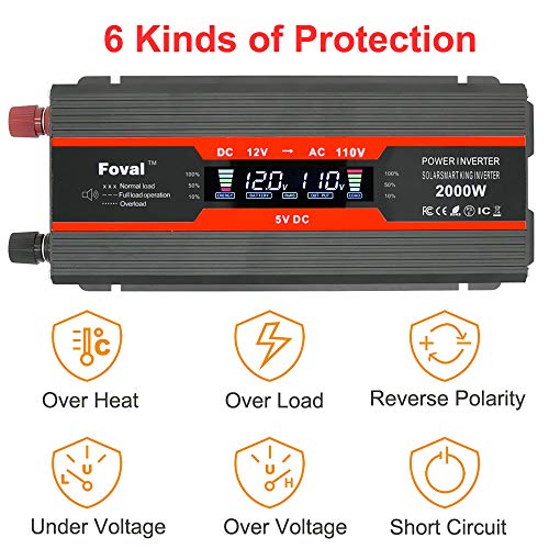 1000-W-Auto-Wechselrichter DC 12 V auf 110 V AC mit LCD-Display DC-AC-Konverter